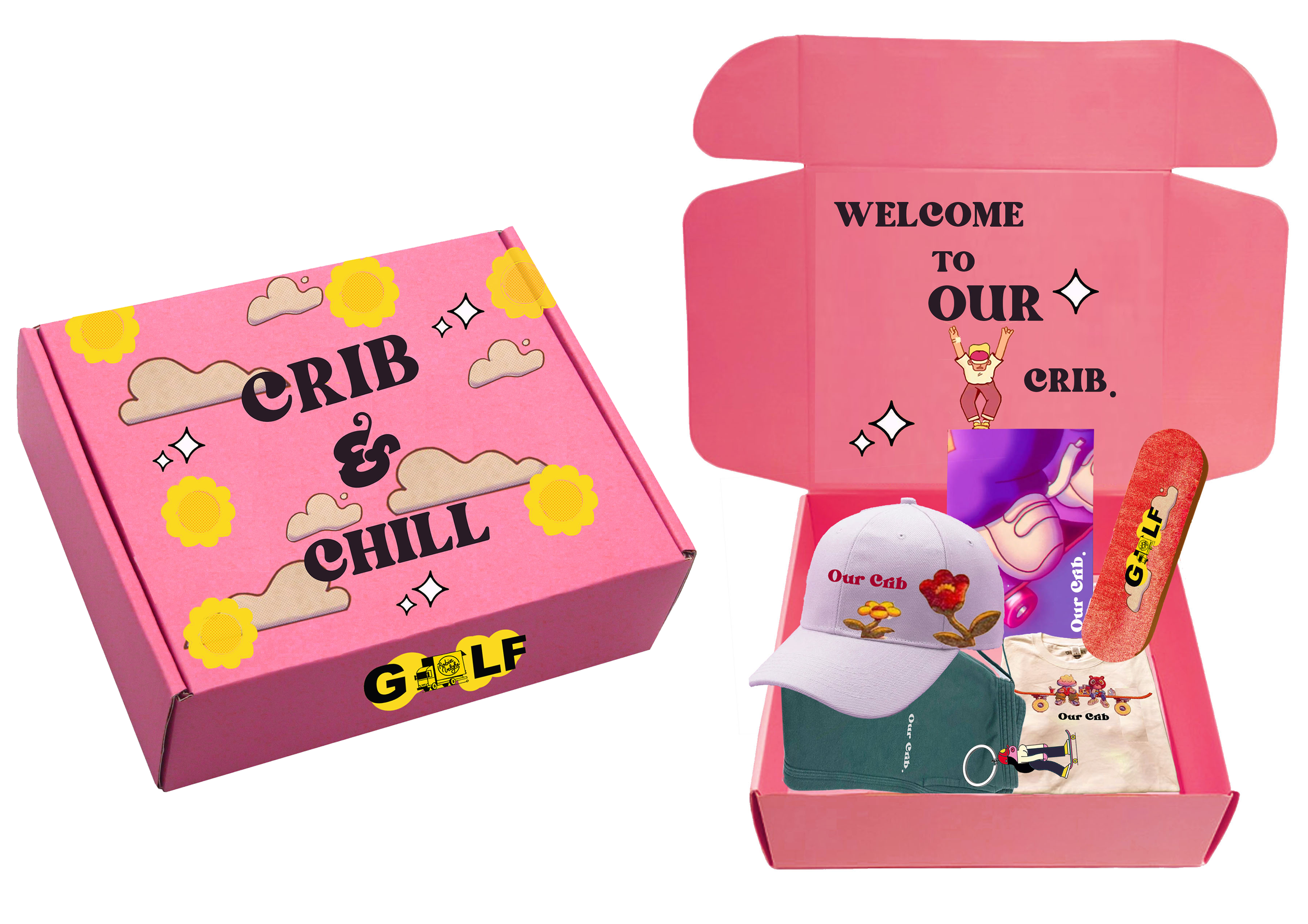 To extend the campaign’s impact, I created a PR package concept that fused both artists’ distinctive aesthetics, reinforcing the #ourcrib narrative and strengthening the sense of creative community at the heart of the brand.