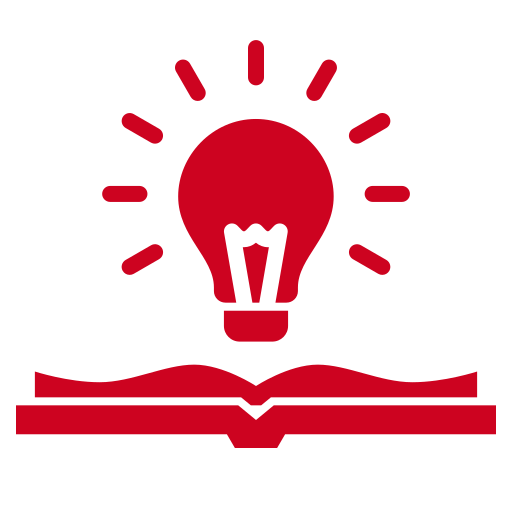 Open book with light bulb representing education and academic growth.