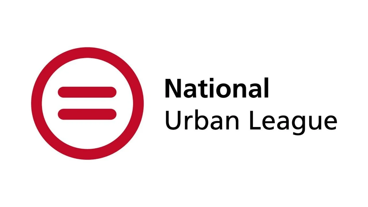 Logo of the National Urban League featuring a red circle with two horizontal lines inside, next to the black text 'National Urban League'.