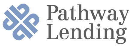 Pathway Lending logo with a blue knot symbol and gray text
