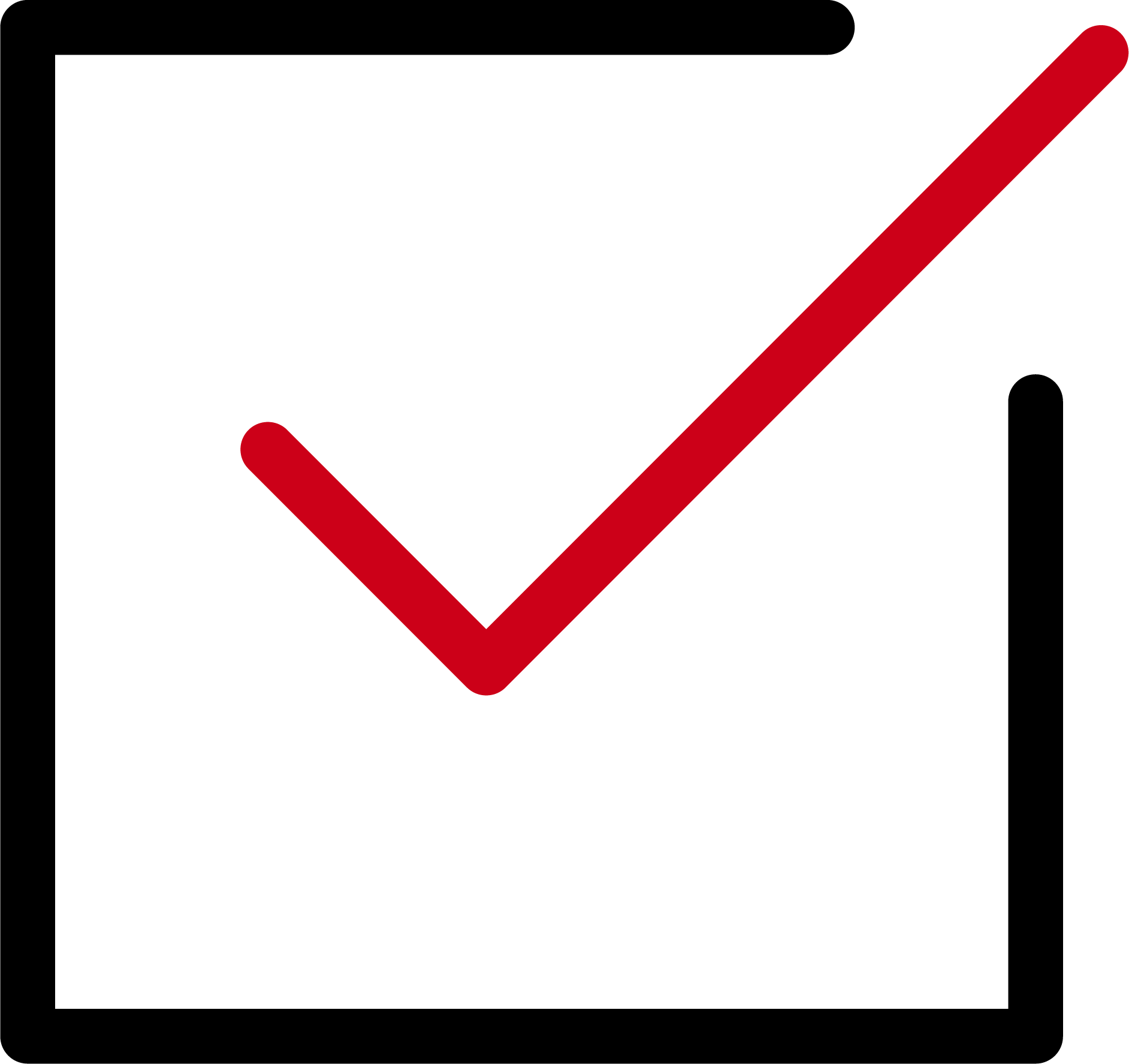 A black background with a red checkmark.