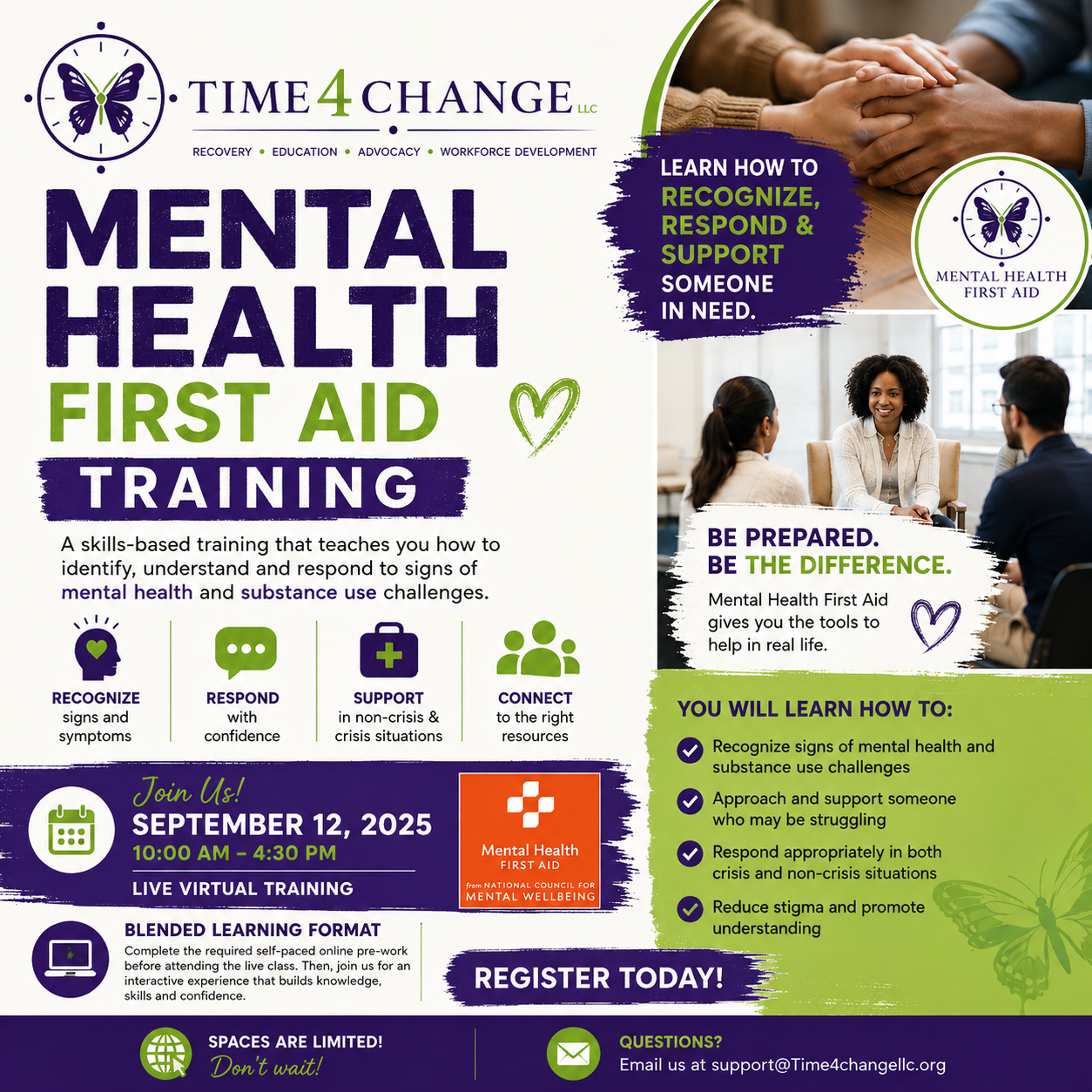 Adult Mental Health First Aid Training (Blended) | September 12