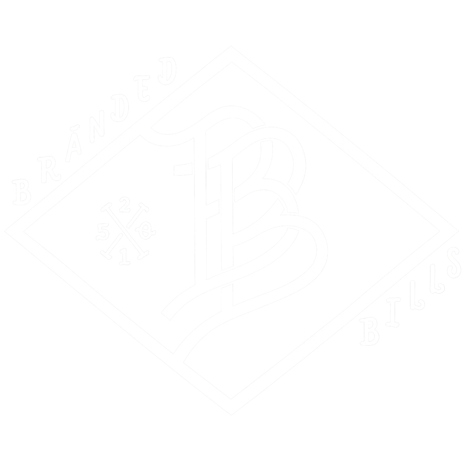 white branded bills logo