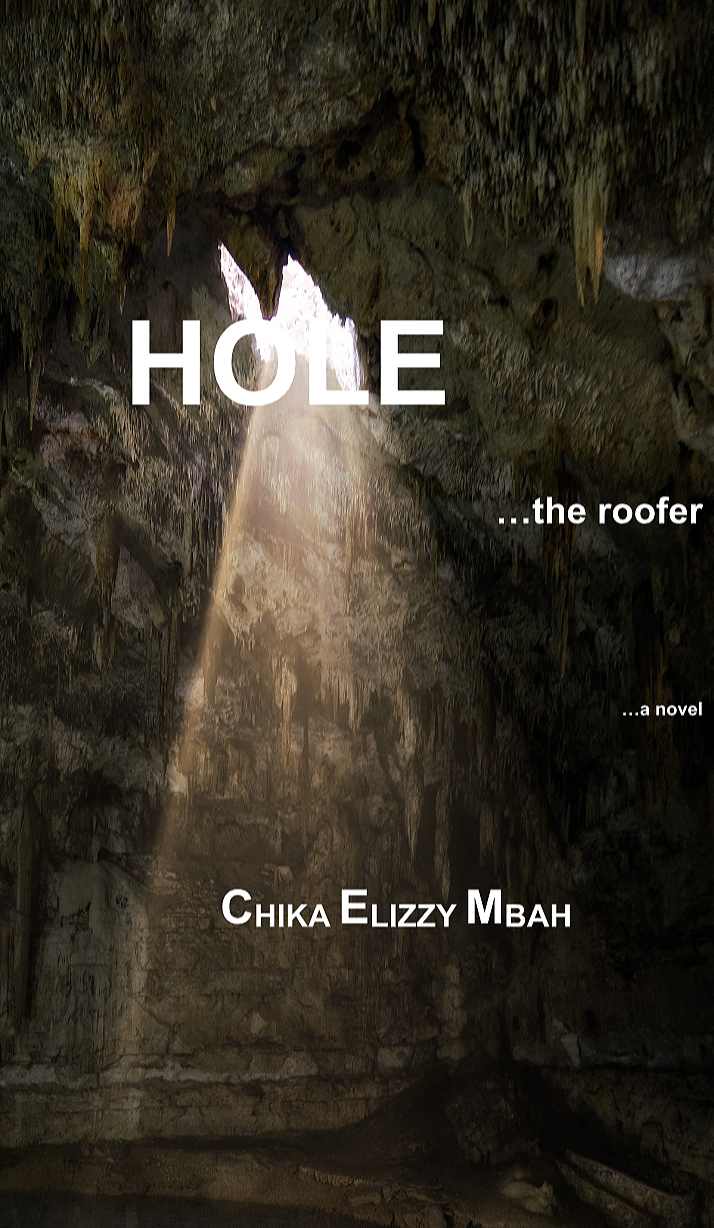 Inside a dark cave with sunlight streaming through a large hole in the ceiling.