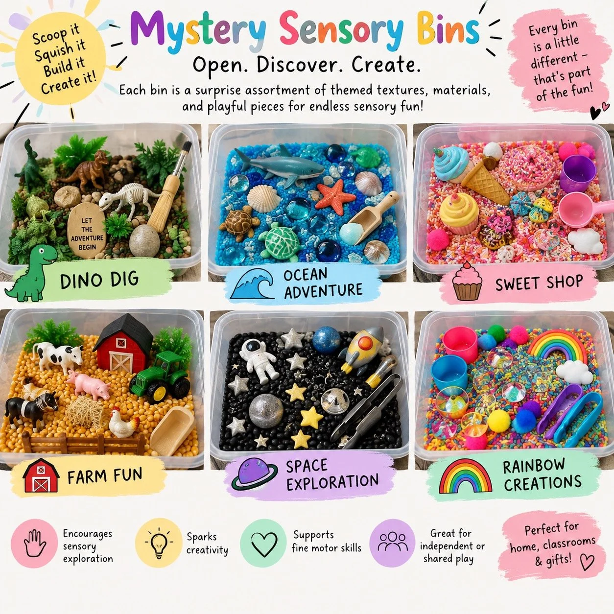 Mini Mystery Sensory Bins