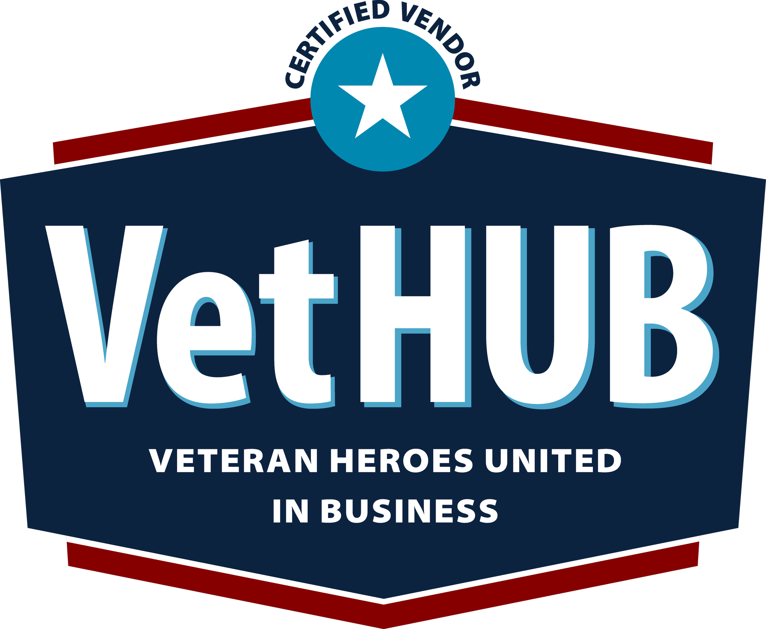 Logo for Vet-VoTE, an organization recognizing veteran heroes in business, with a blue star in a circle, red, white, and blue colors, and text around and below the star.