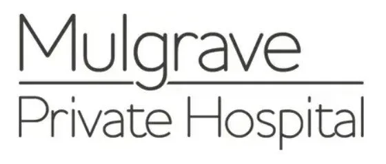 Mulgrave Private Hospital logo in black and white with text.