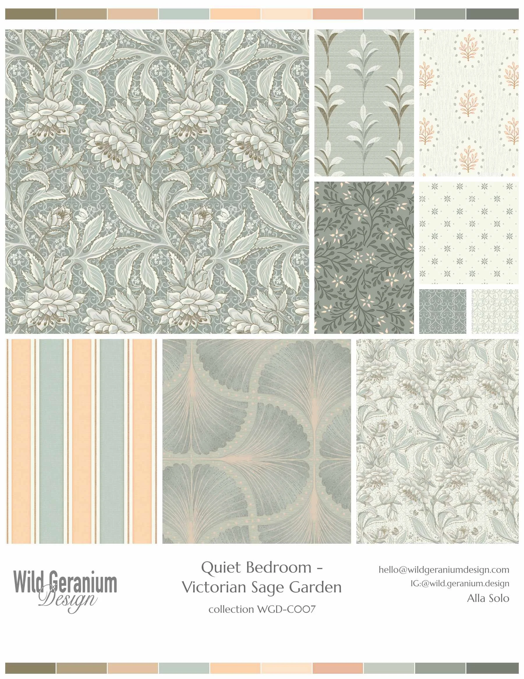 A layered exploration of Victorian-inspired Hellebore florals, designed for calm, heritage-led bedroom interiors.