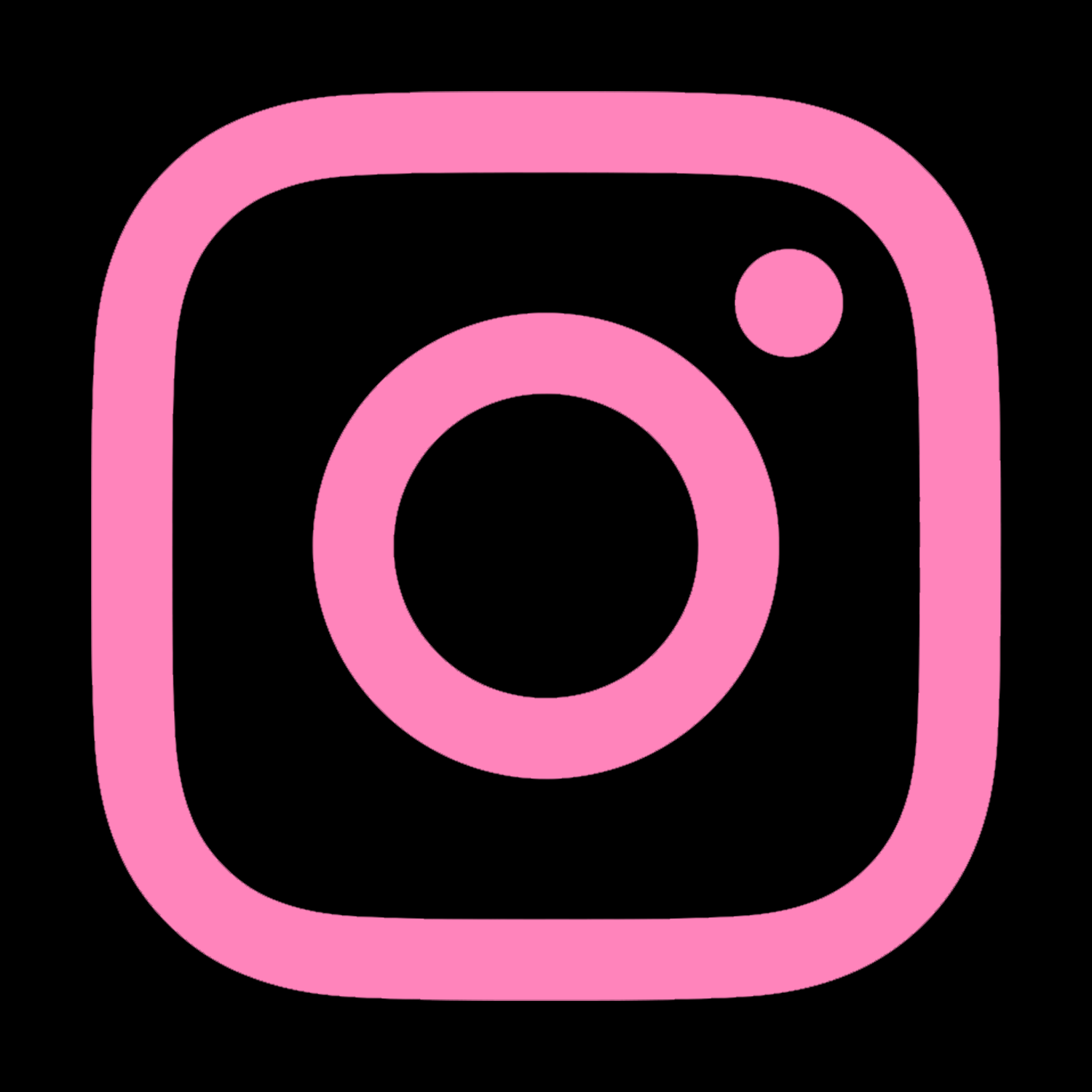 Pink Instagram camera icon on a black background.