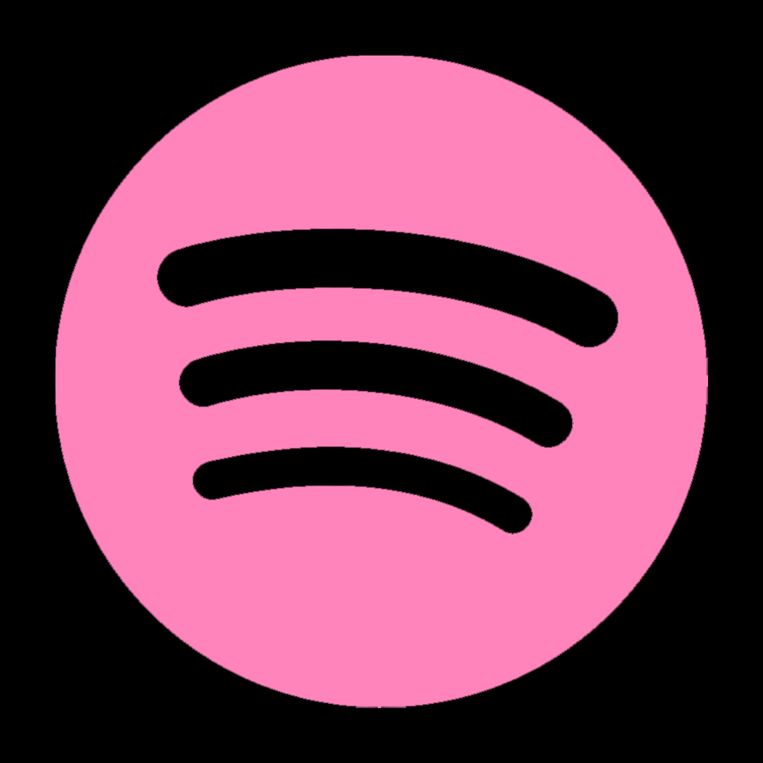 Pink circle with black stylized Wi-Fi signal icon.
