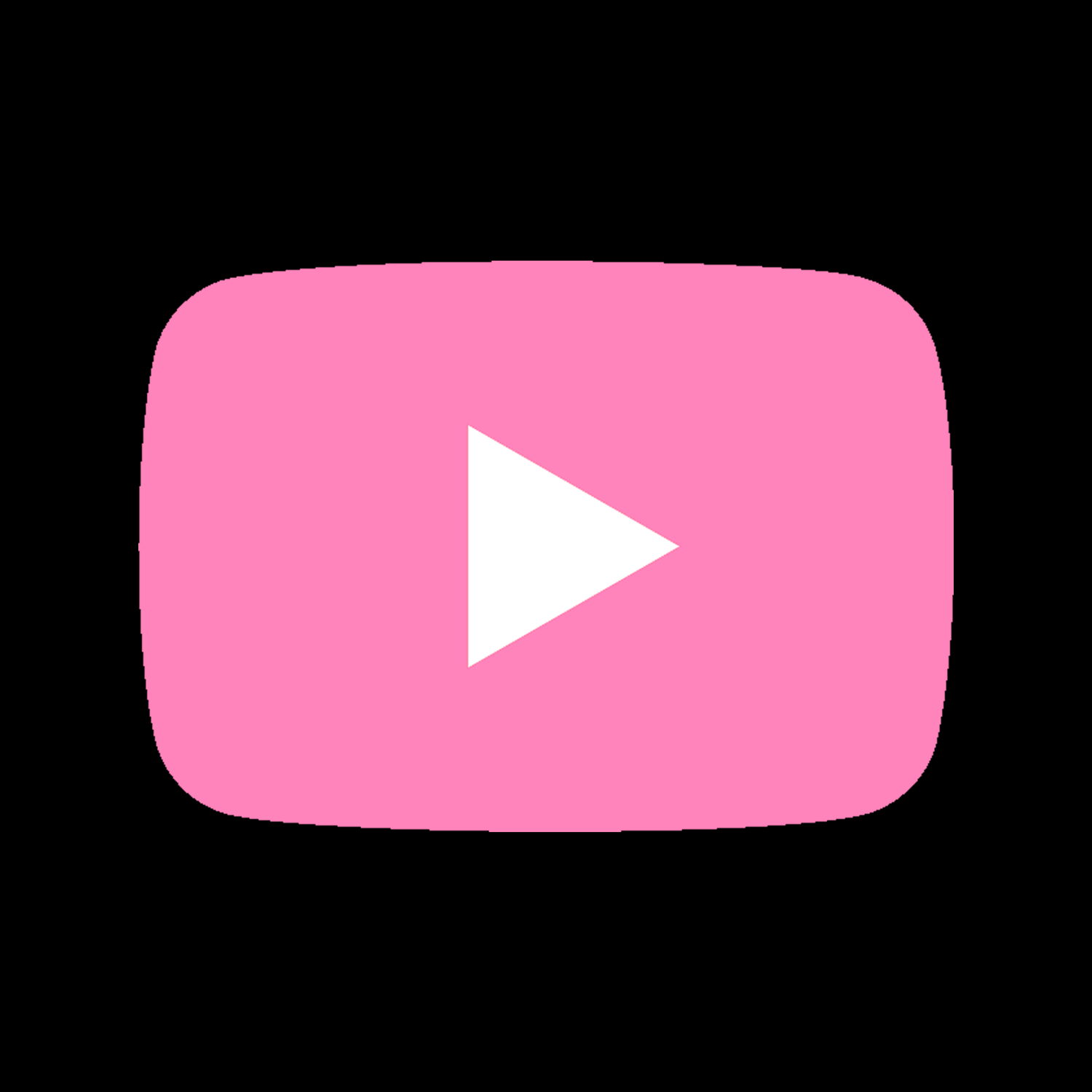 Pink YouTube play button icon with white play symbol inside.