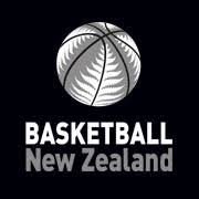 Basketball New Zealand logo with a stylized basketball and fern leaves.