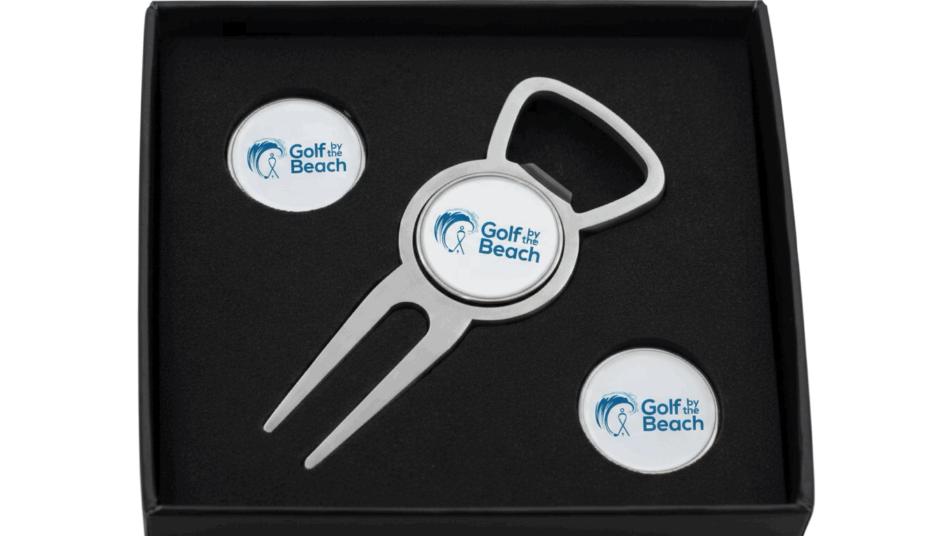 All-in-One Golf Divot Fixer & Bottle Opener with 3 Ball Markers