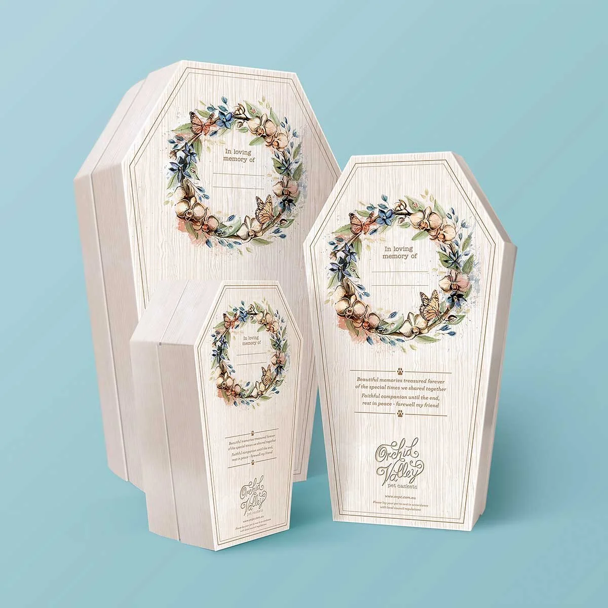 Our packaging design for Orchid Valley Pet Co.