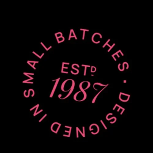 An establishment mark that reads 'Designed in small batches established 1987, when Dessein, a graphic design agency in Perth, was established.