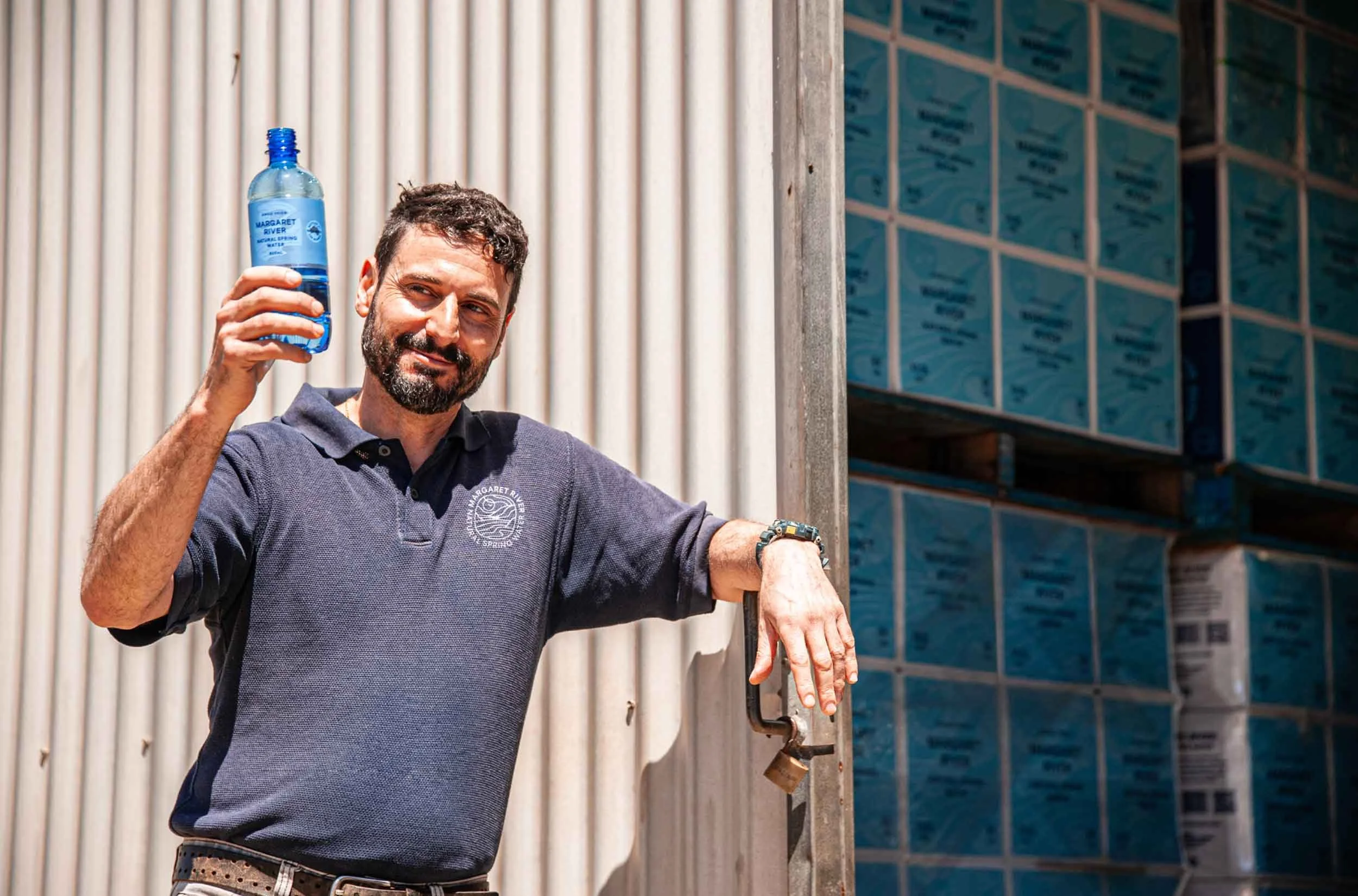 A photograph taken by Dessein of Serge, the owner of Margaret River Natural Spring Water