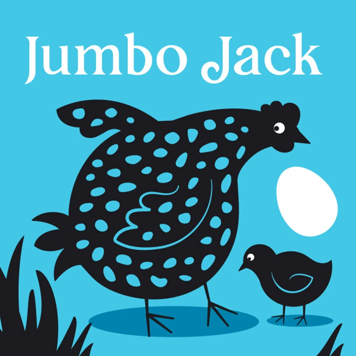 An illustration created by Dessein portraying Mason's Family Farm Eggs jumbo size eggs as 'Jumbo Jack'