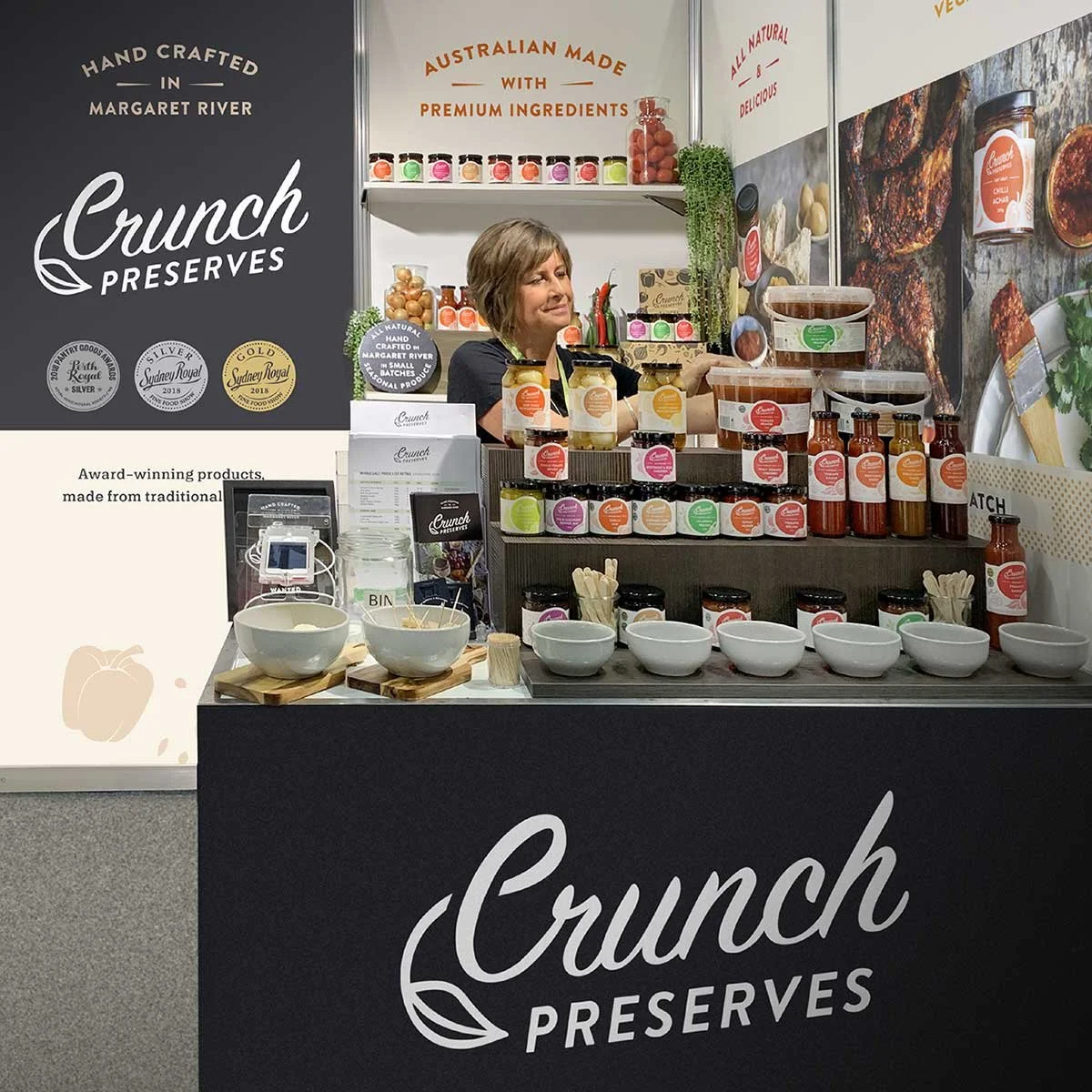 Our expo signage design for Crunch Preserves