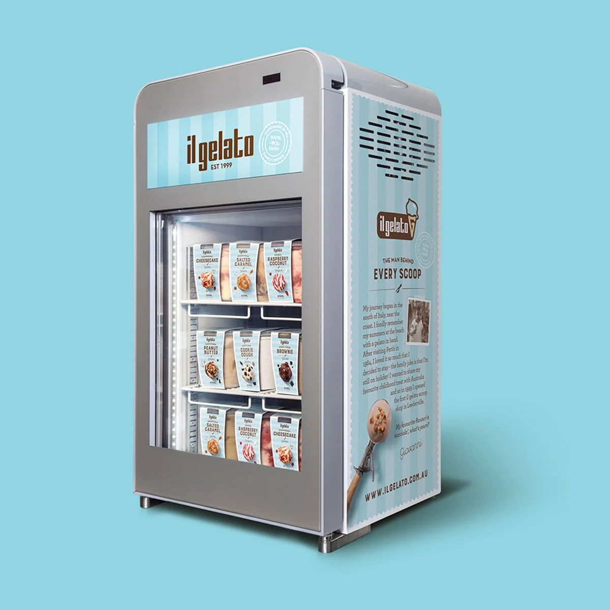 Our point of sale signage design for a il gelato fridge
