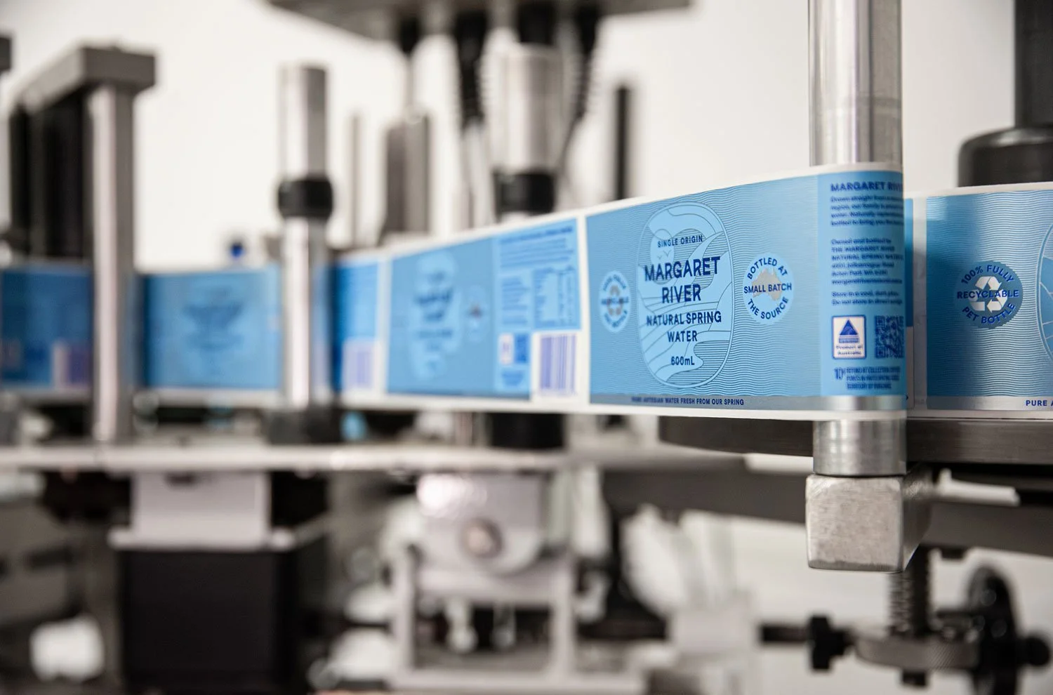 Margaret River Natural Spring Water labels created by Dessein