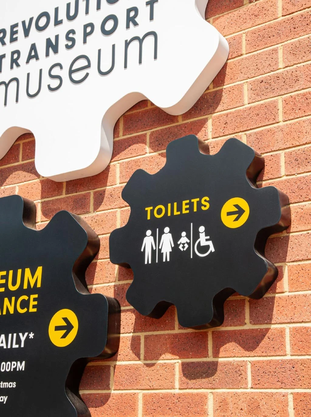 Wayfinding signage at the Revolutions Transport Museum at Whiteman Park