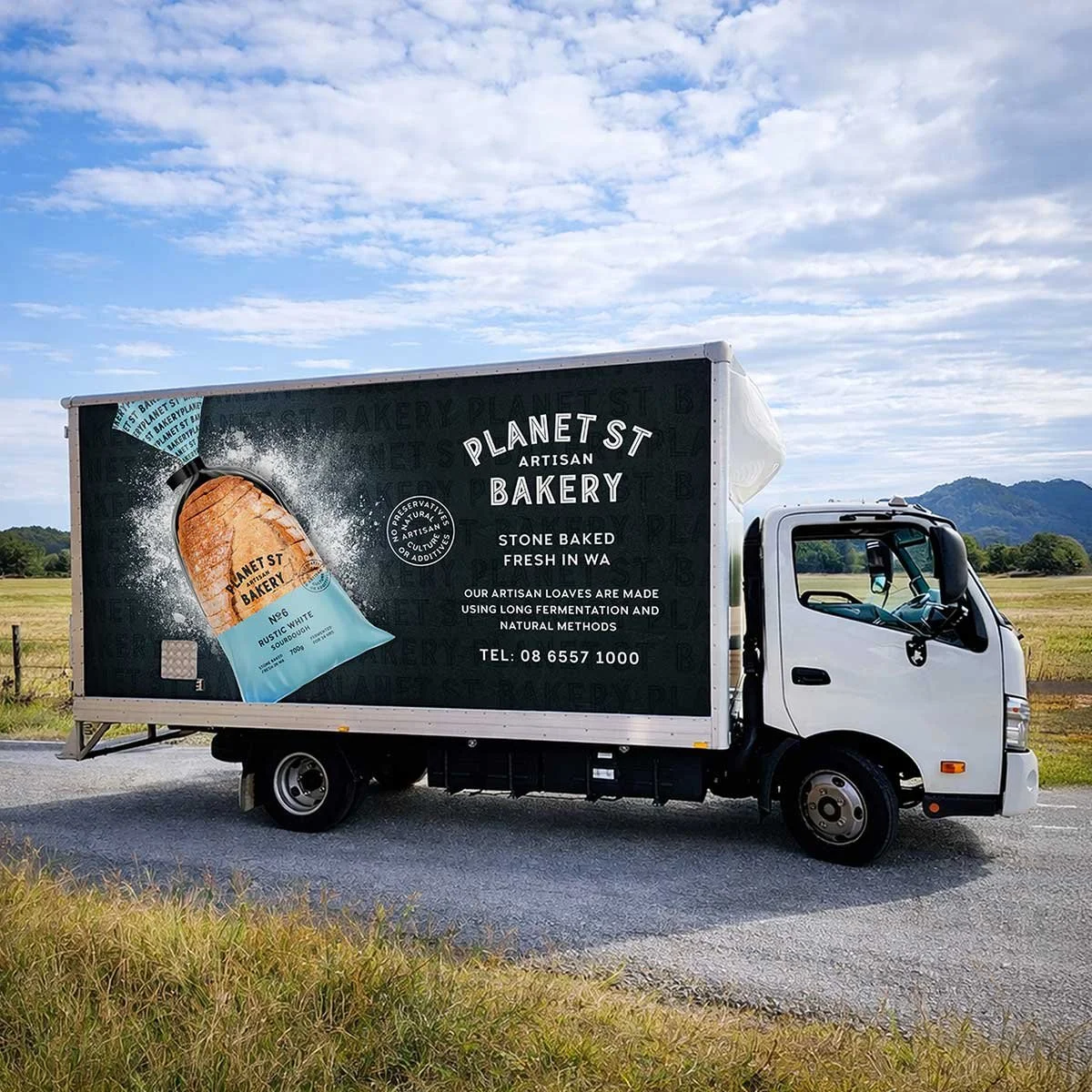 Our vehicle signage design for Planet Street Bakery