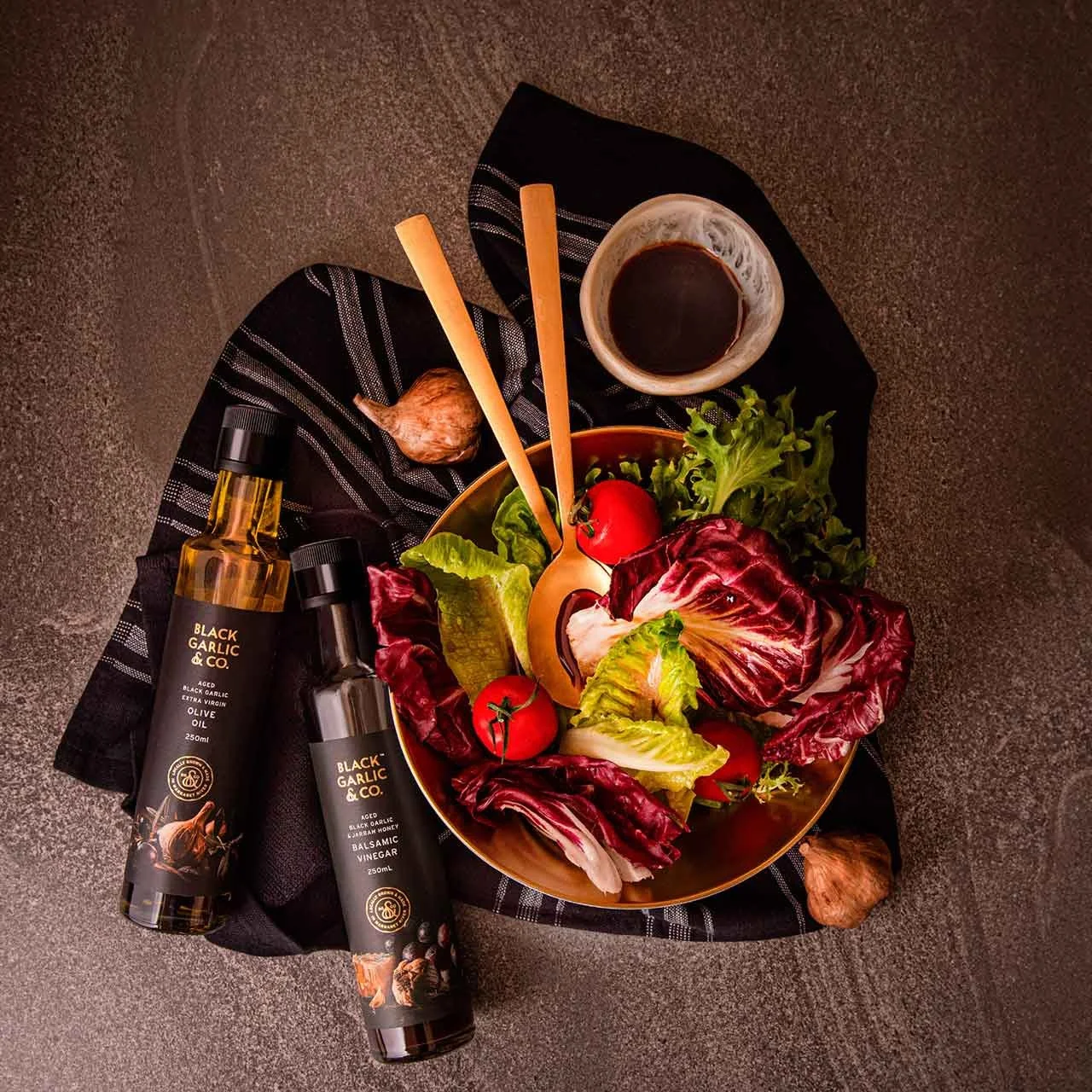 Our product photography services for Black Garlic and Co was used as the creative concept for their marketing