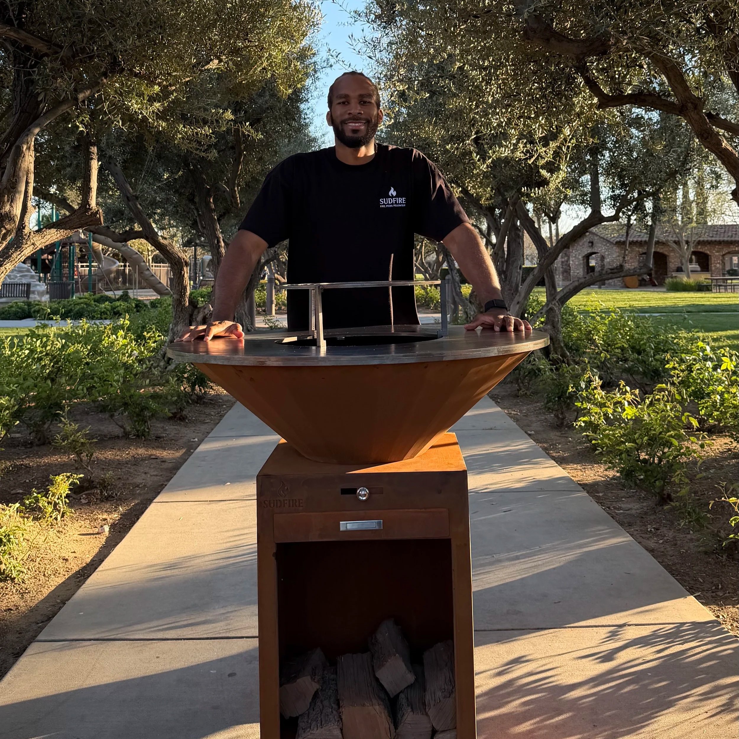 Darrin Person Jr founder of Sudfire live fire cooking brand Clovis California