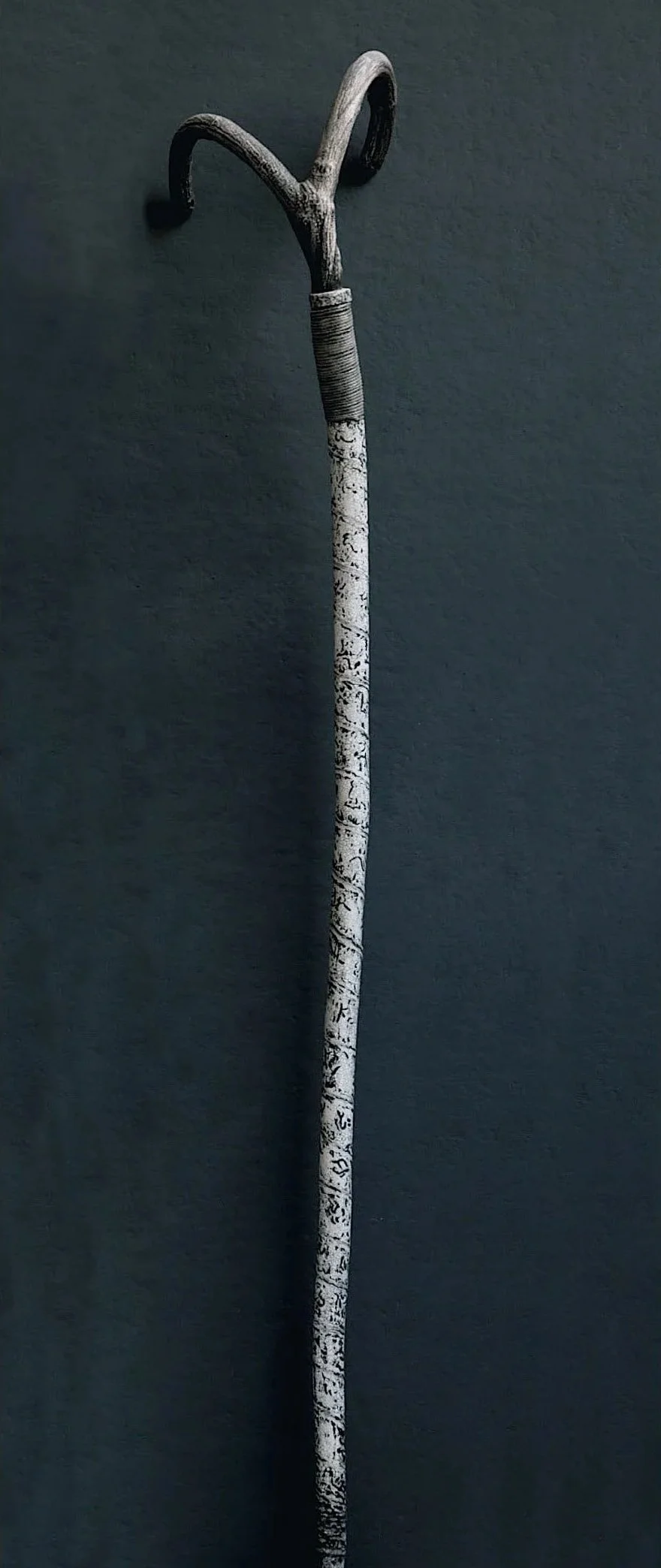 Pathing Stick #10, approximately 72",
mixed media on wood