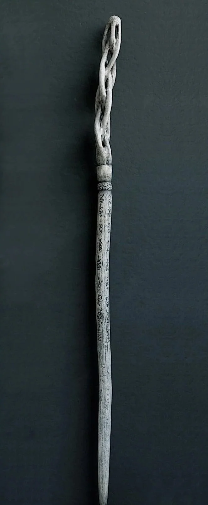 Pathing Stick #11, approximately 72",
mixed media on wood