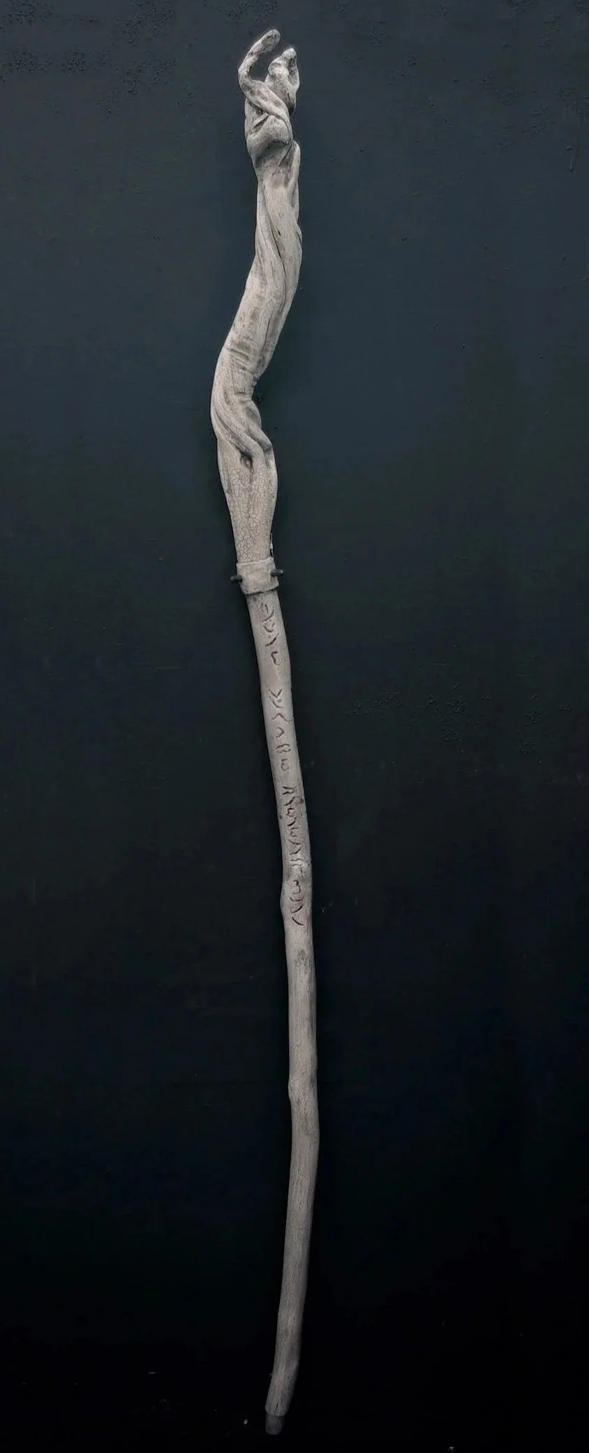 Pathing Stick #14, approximately 72",
mixed media on wood