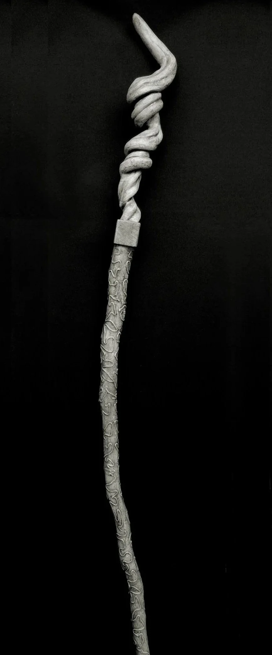 Pathing Stick #23, approximately 72",
mixed media on wood