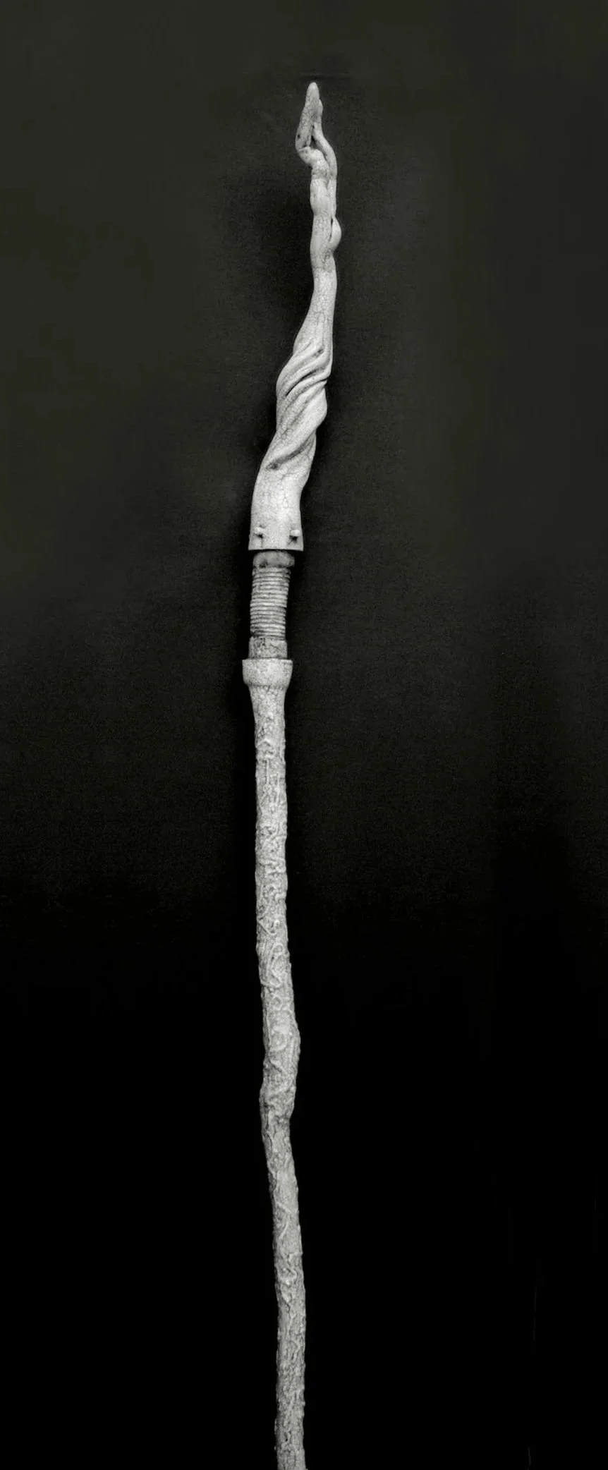 Pathing Stick #29, approximately 72",
mixed media on wood