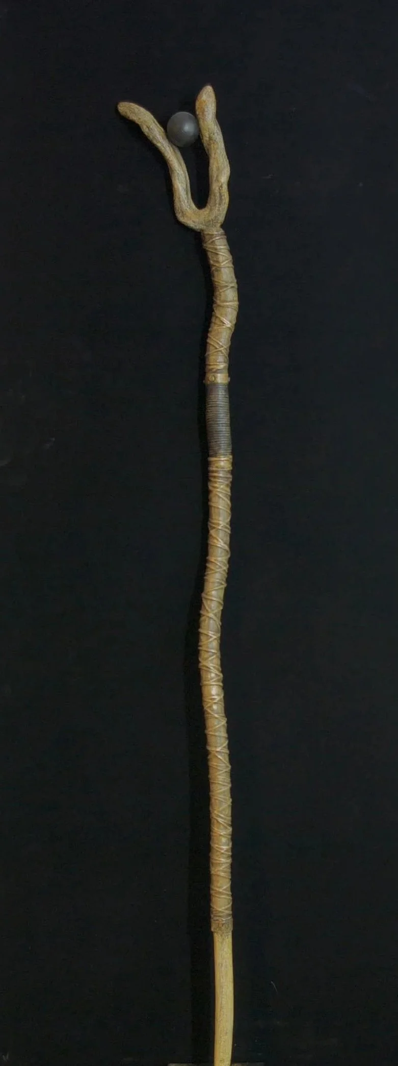Pathing Stick #38, approximately 72",
mixed media on wood