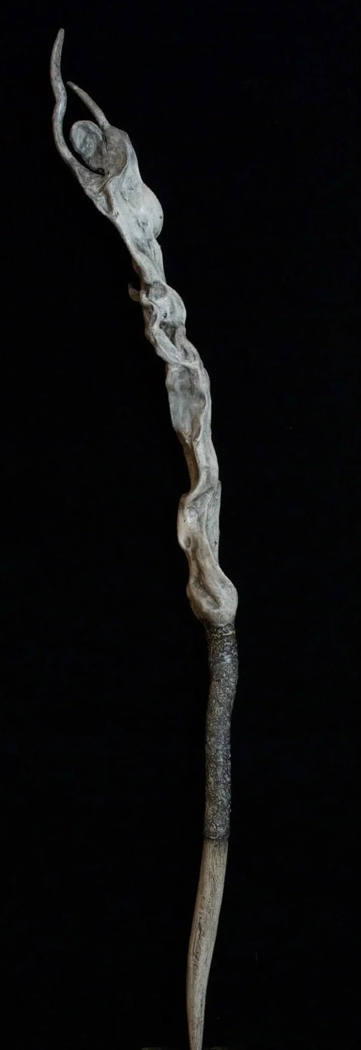 Pathing Stick #40, approximately 72",
mixed media on wood
