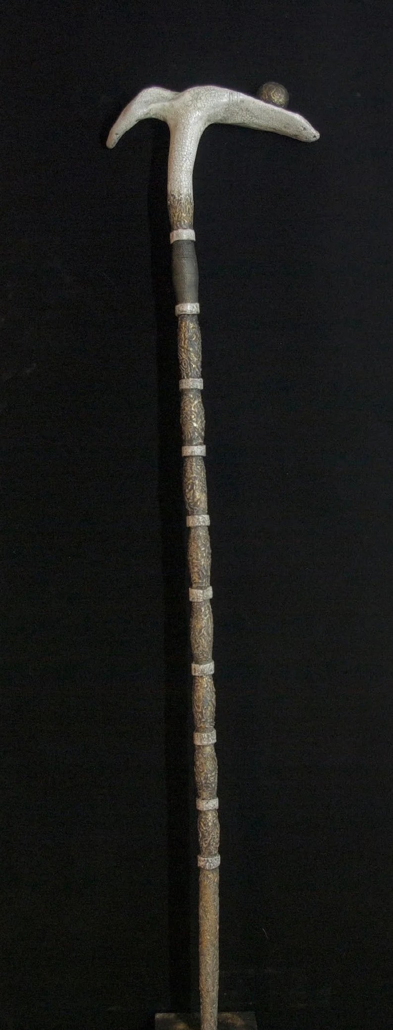 Pathing Stick #48, (detail) approximately 72",
mixed media on wood