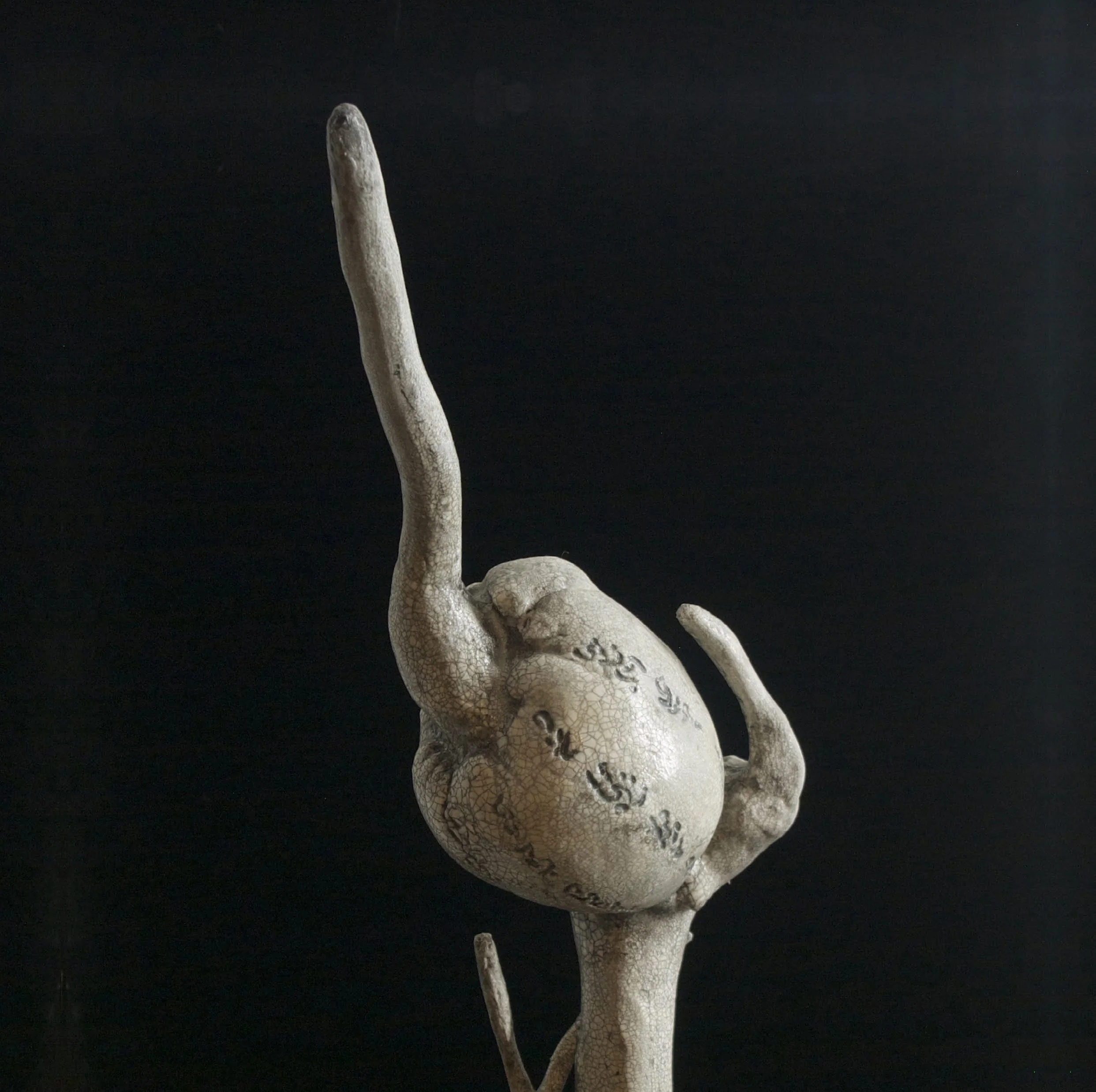 Pathing Stick #41, (detail) approximately 72",
mixed media on wood