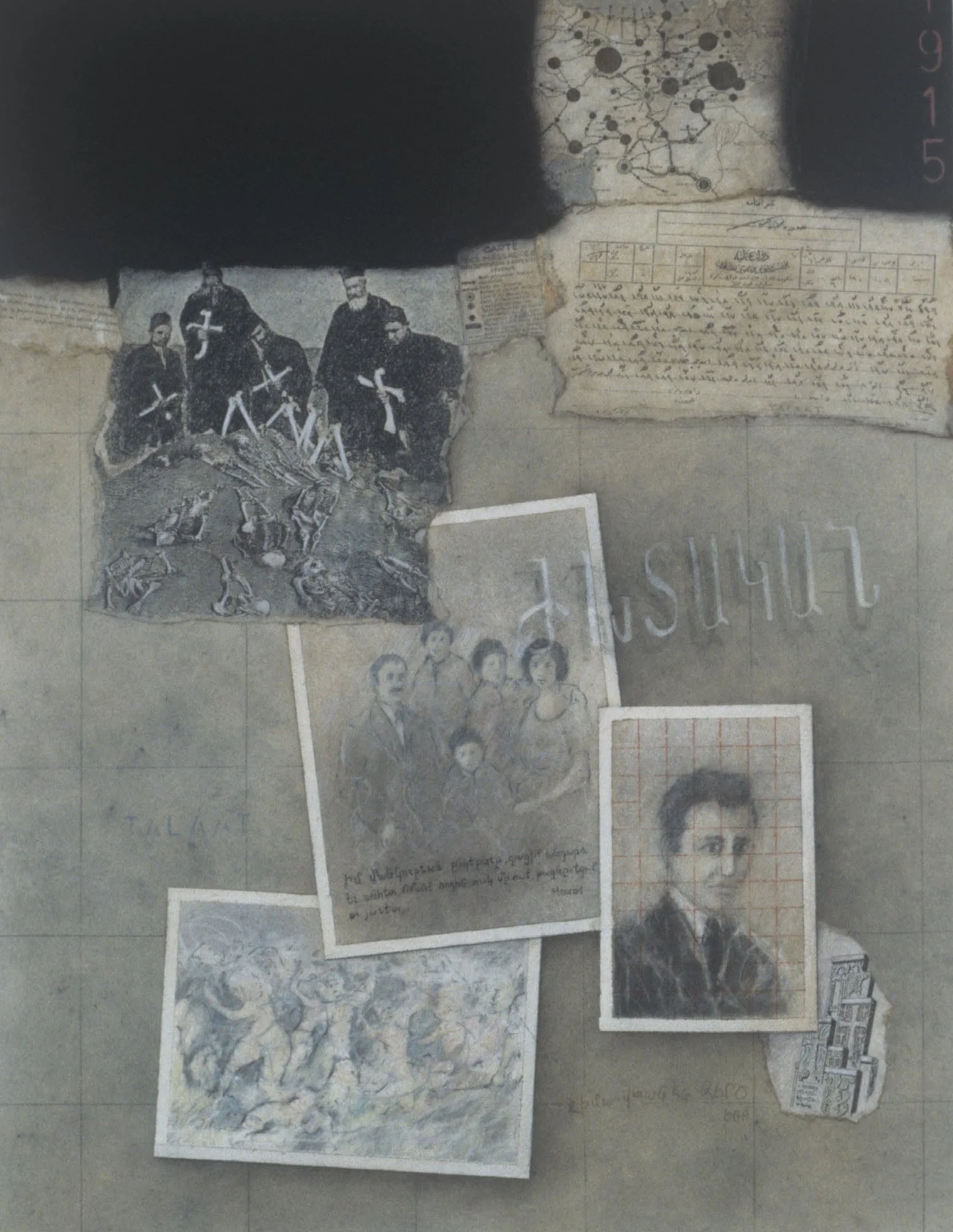 1915, 22 x 18 in., powdered pigment and collage on paper