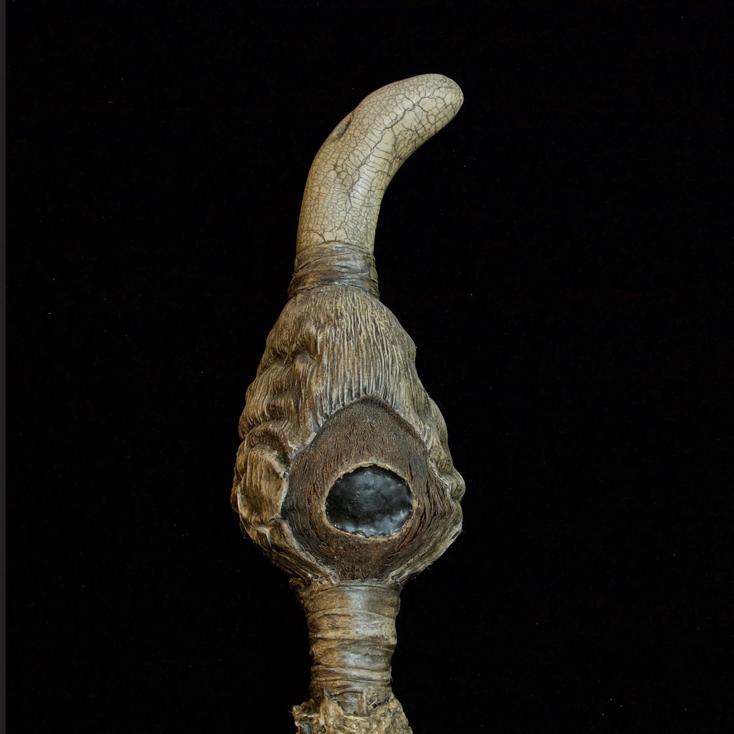 Pathing Stick #45, (detail) approximately 72",
mixed media on wood