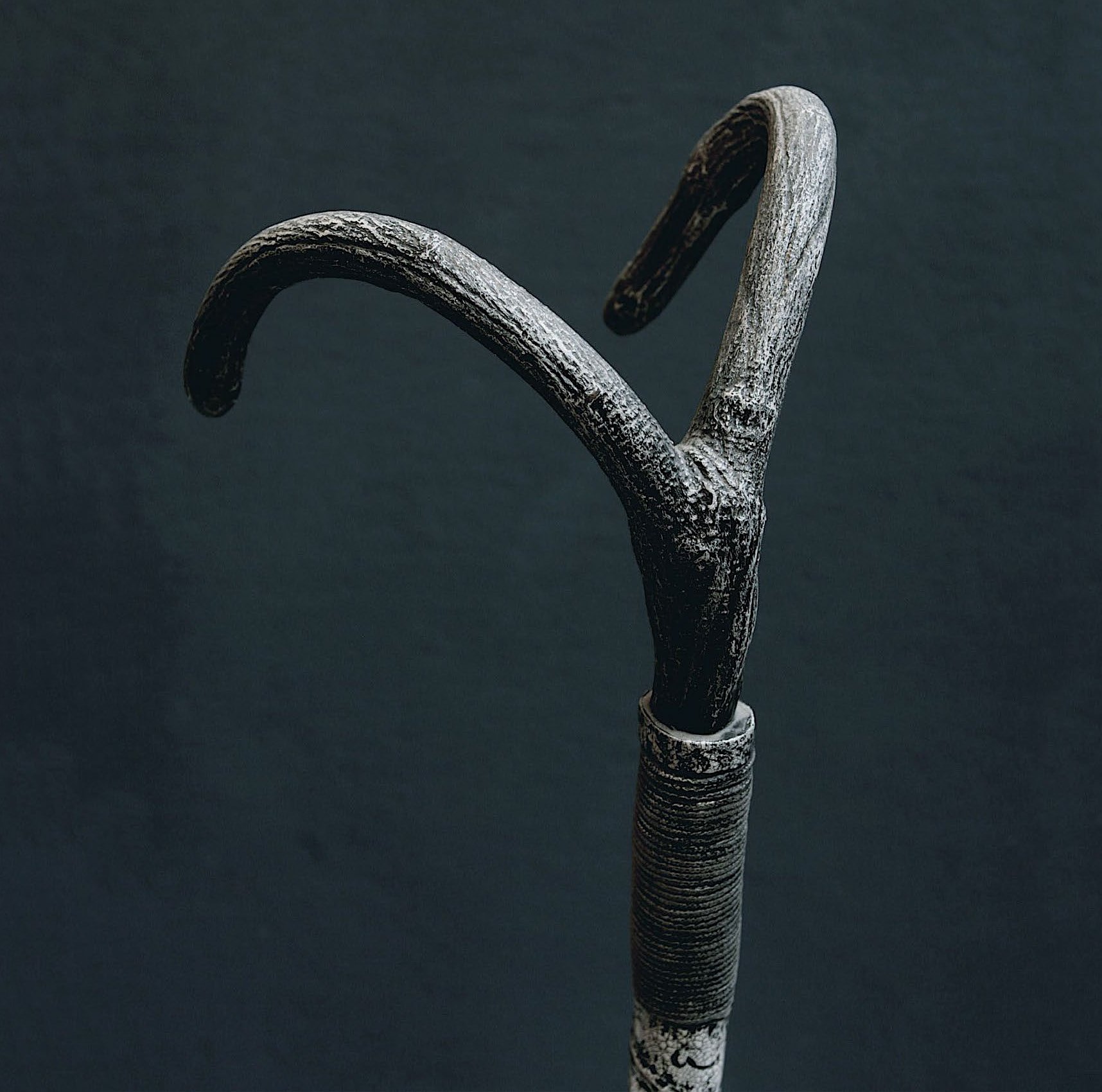 Pathing Stick #10, (detail) approximately 72",
mixed media on wood