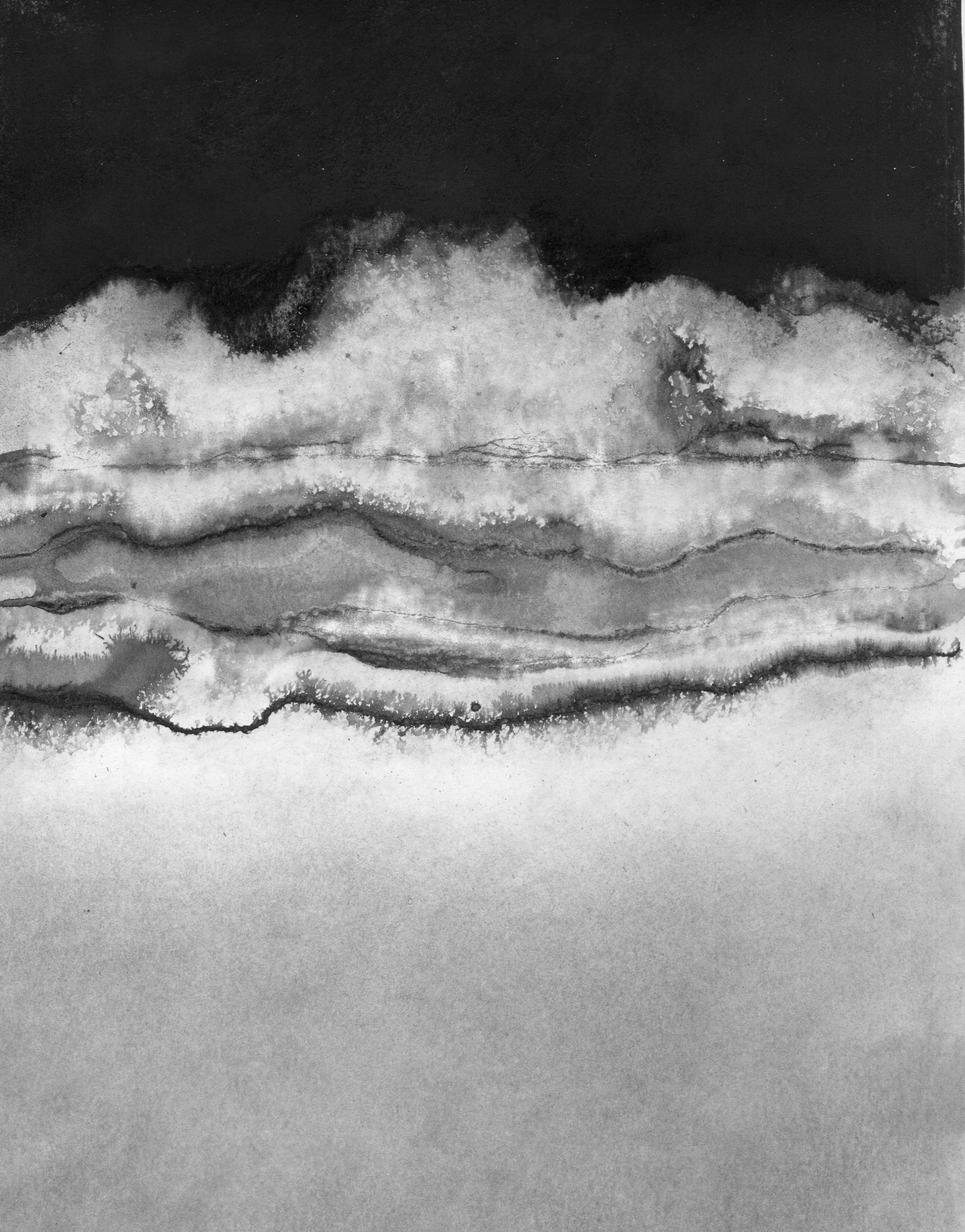 Ice Water XV, 10" X 8" charcoal on paper