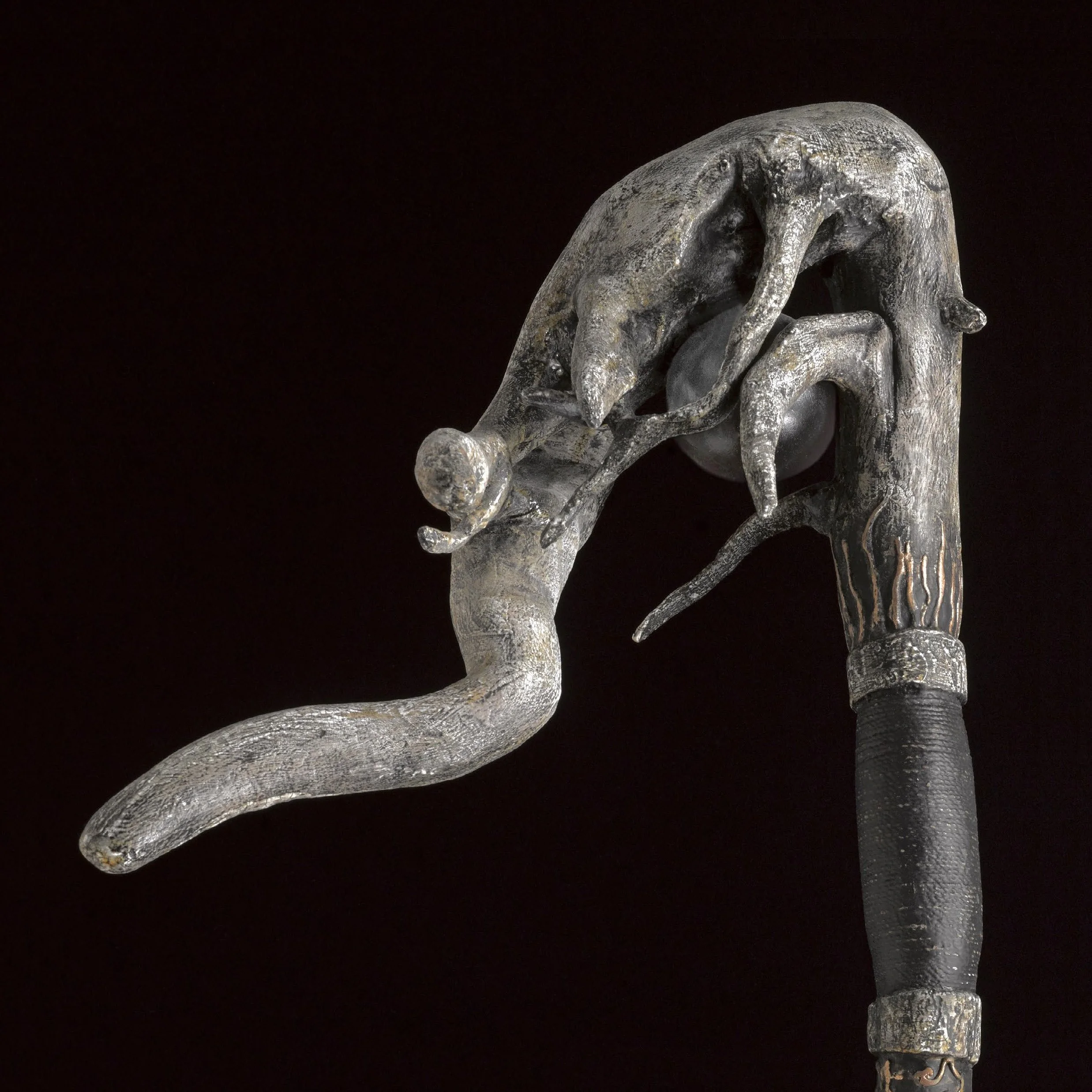 Pathing Stick #39, (detail) approximately 72",
mixed media on wood