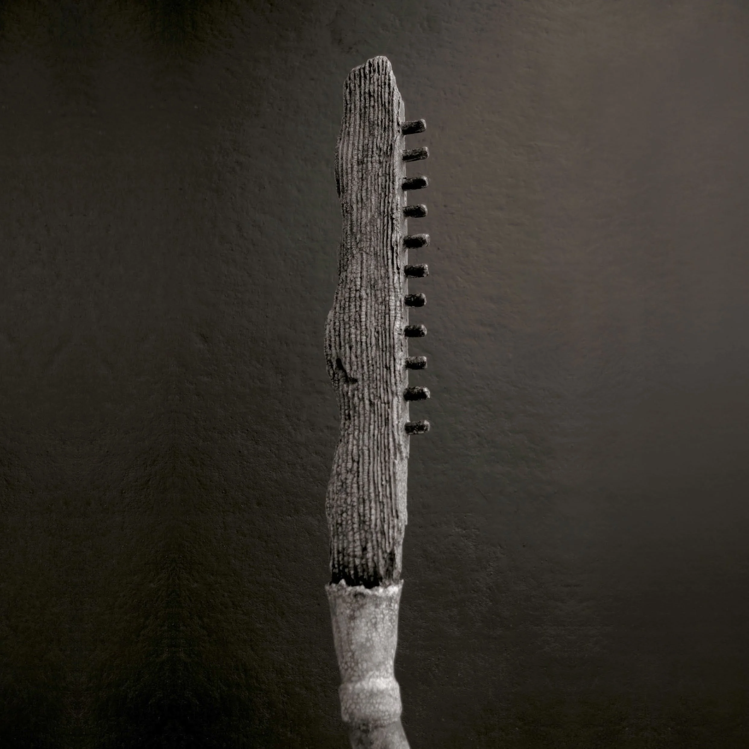 Pathing Stick #22, (detail) approximately 72",
mixed media on wood