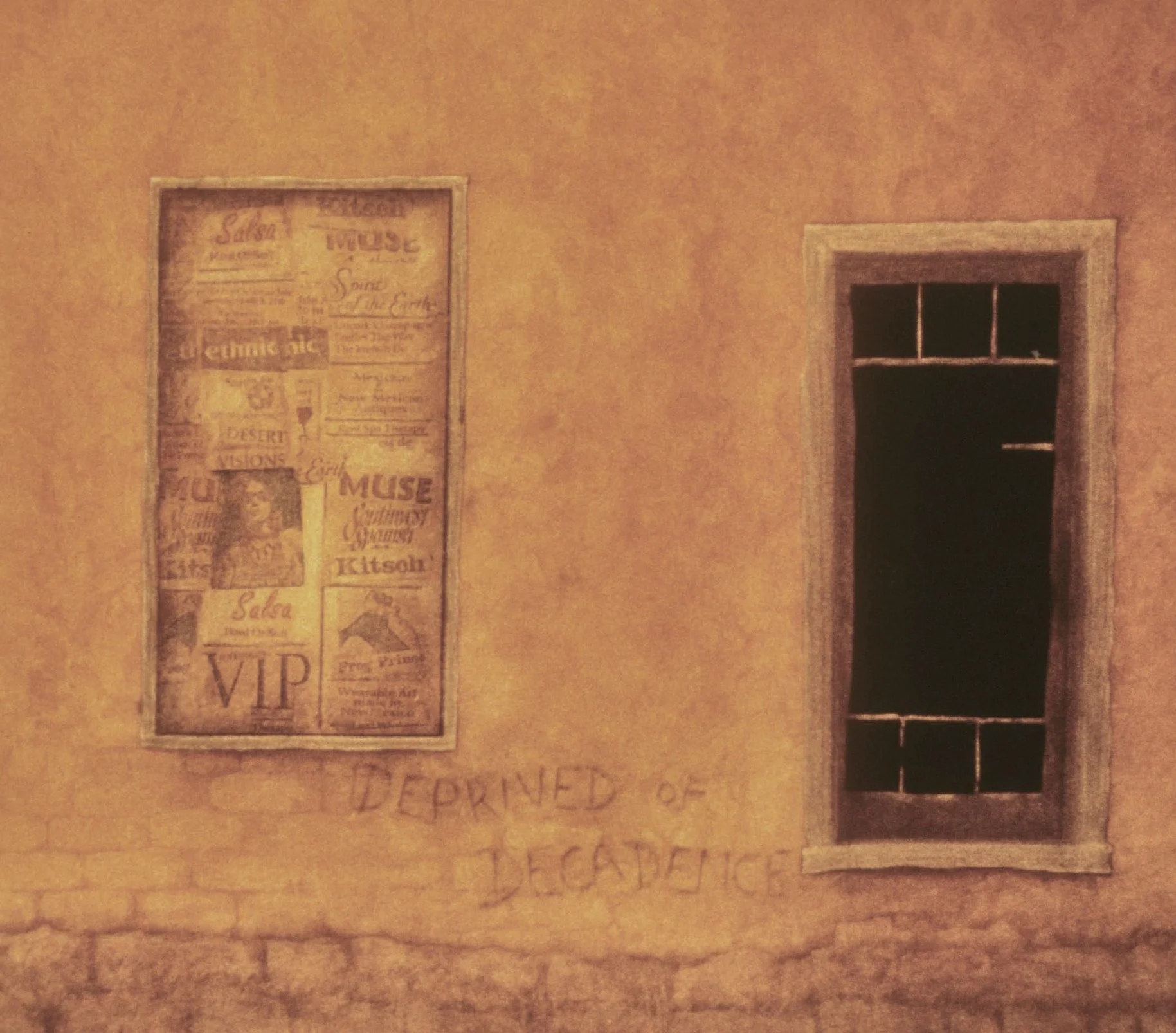 Deprived of Decadence, 20 x 22 in., powdered pigment and collage on paper