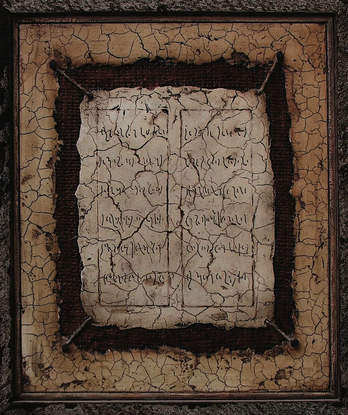 Four Corners, 15 x 12 x 2 in., mixed media