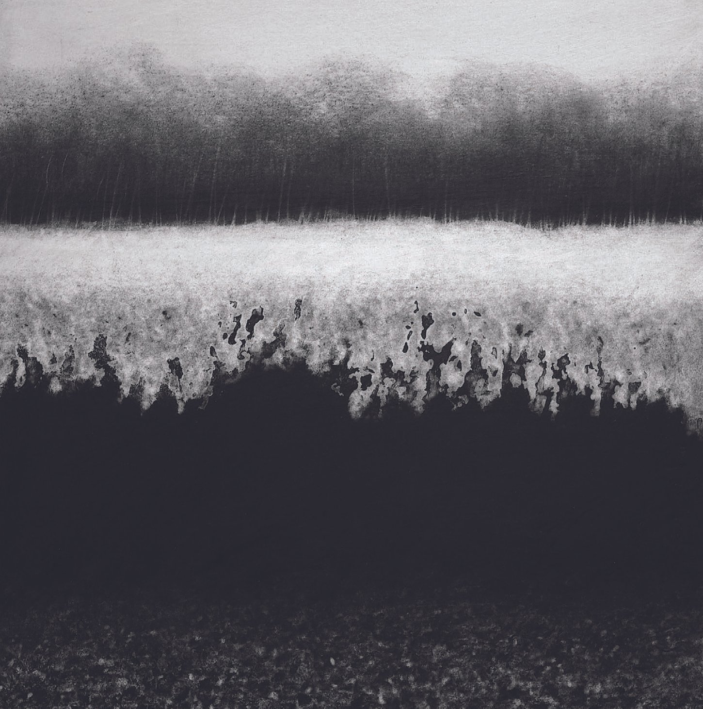 Ice Edge I, 10" x 10" charcoal on paper