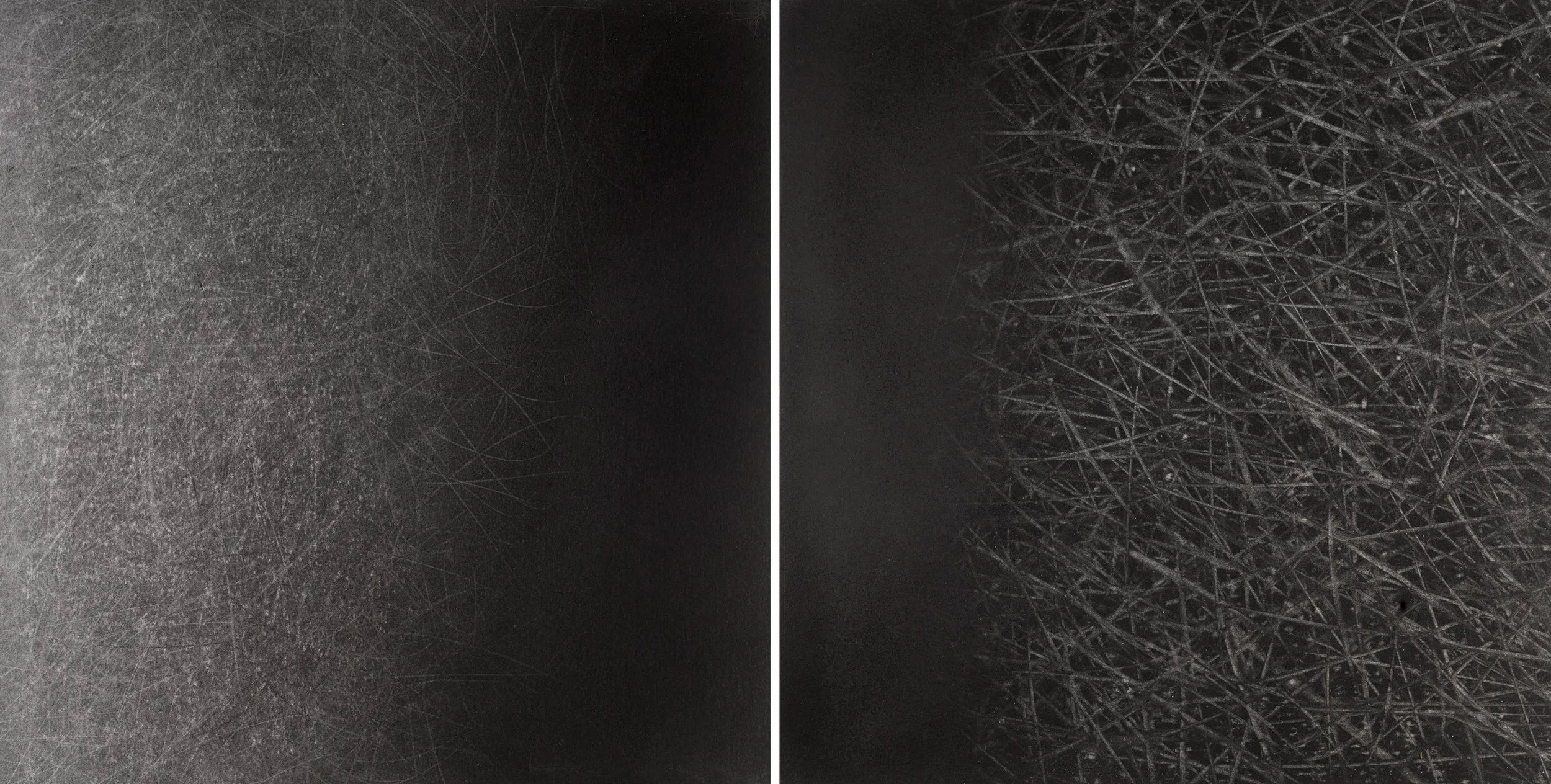 Diptych: Point of View #4 charcoal on paper Two panels each 8" x 8"

