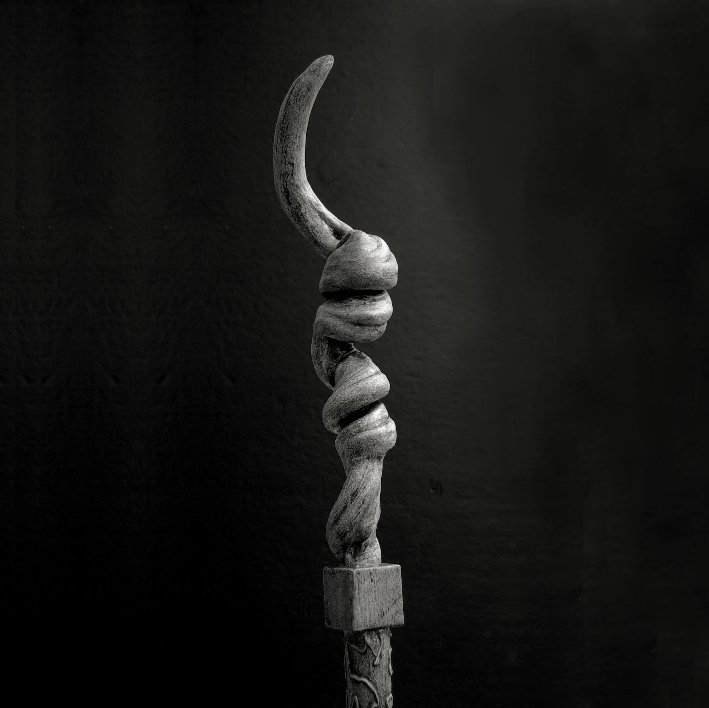 Pathing Stick #23, (detail) approximately 72",
mixed media on wood