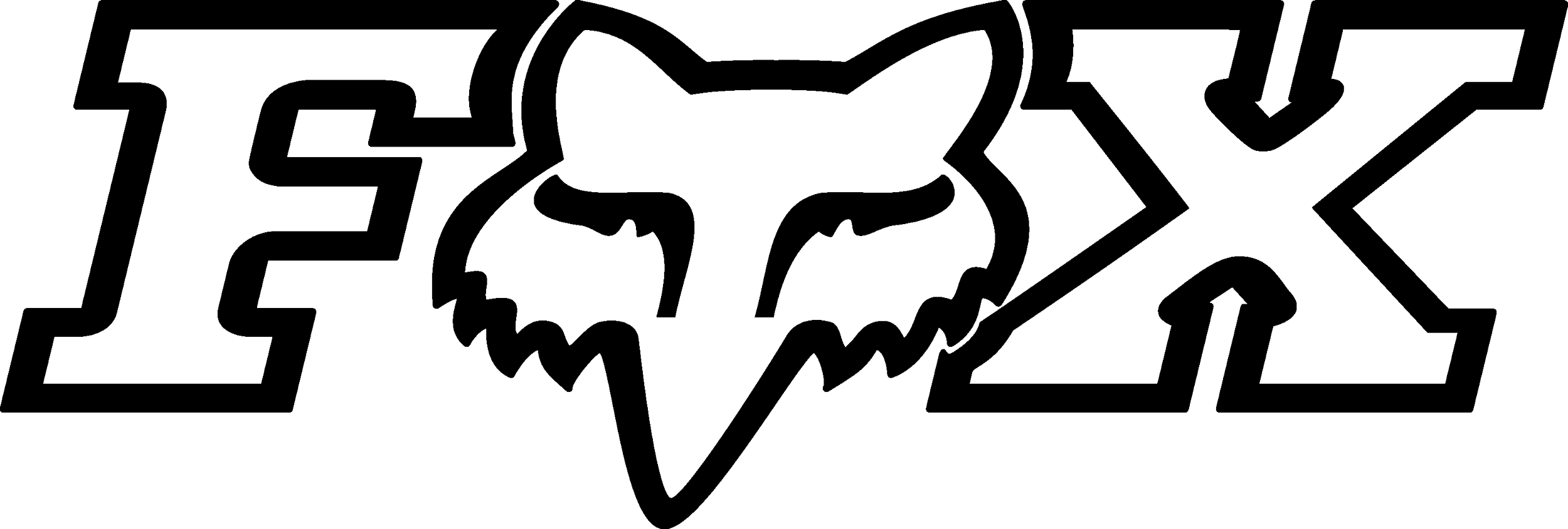 Outline of the Fox Racing logo with stylized fox head between the letters 'F' and 'X'.
