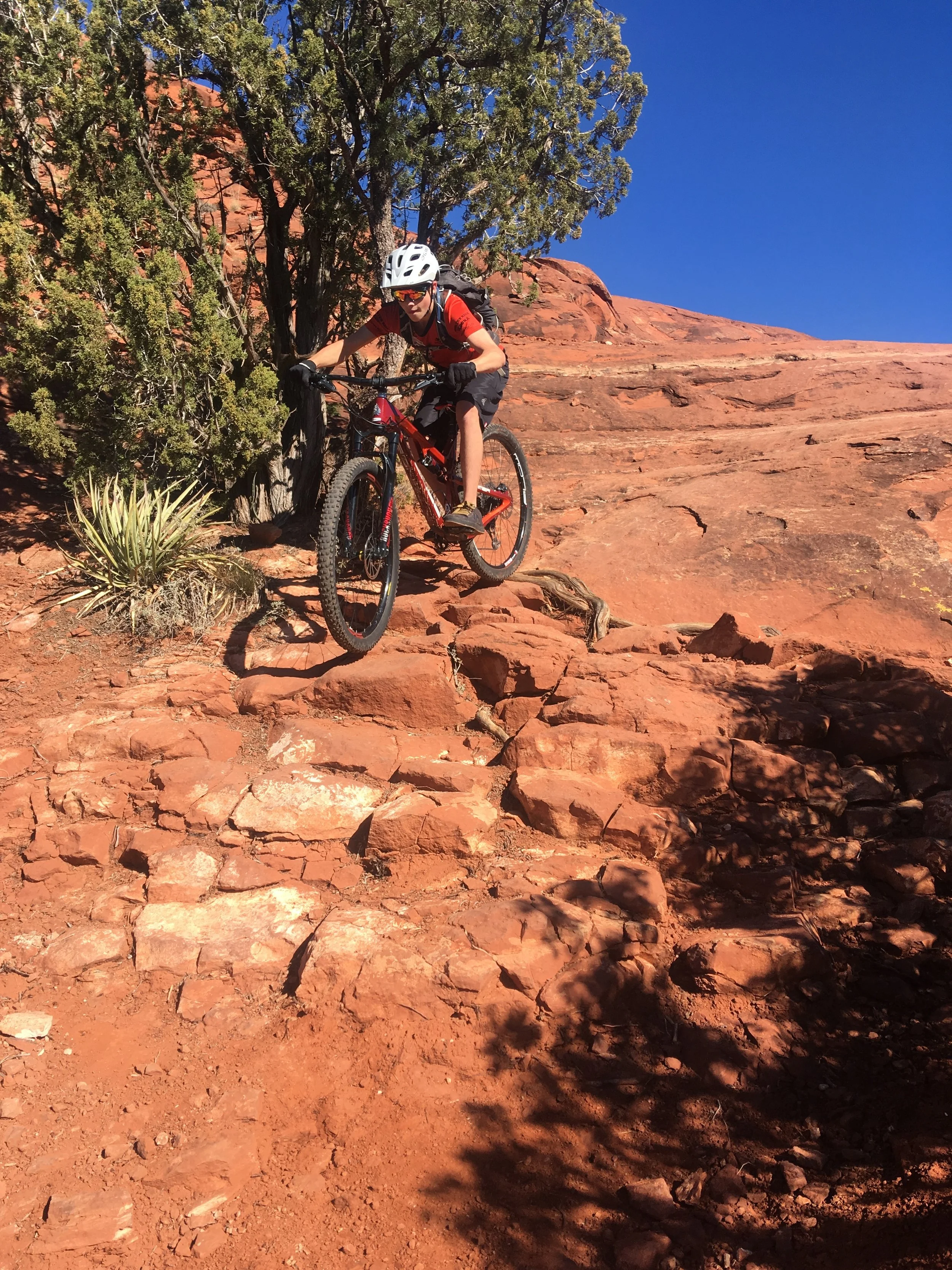 Sedona Mountain Bike Trail Riding, Sedona Mountain Biker, Sedona Desert Riding, Youth Mountain Biker,